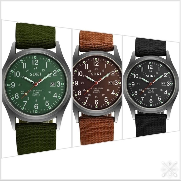 SOKI Men’s Analog Quartz Date Display Military Watch. New - Picture 1 of 13